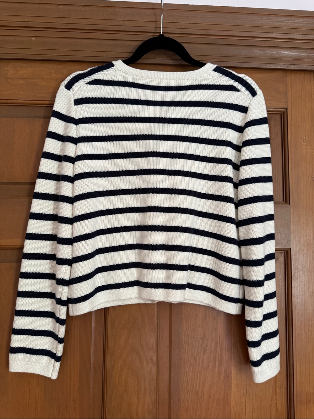 Free People Cream and Black Striped Knit Sweater